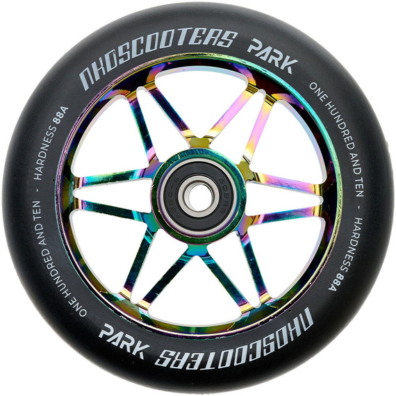 NKD Park Stunt Scooter Roți Negru & Rainbow 110 mm