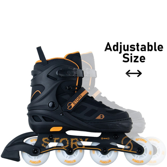 Patine în linie Story Fusion reglabile LED portocaliu