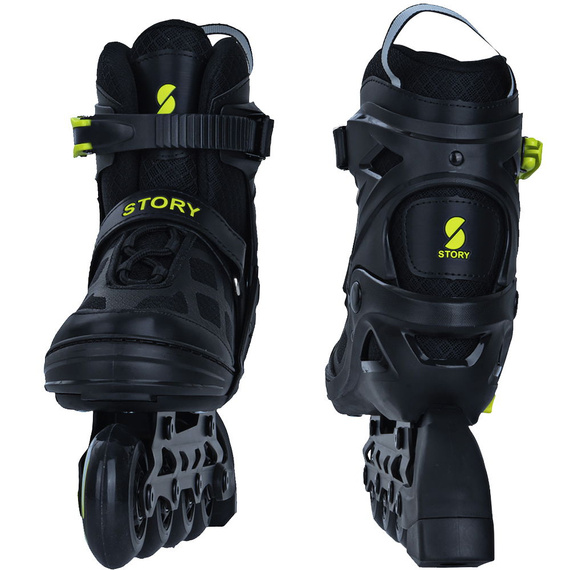 Story Midnight Adjustable Inline Skates negru și galben