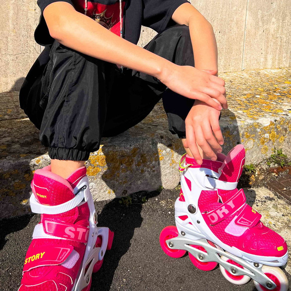 Story Blaster Inline Skates patine cu rotile reglabile Roz
