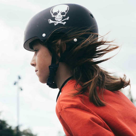 NKX Brain Saver Skateboard Helmet Black Skull