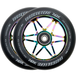 NKD Park Stunt Scooter Roți Negru & Rainbow 110 mm