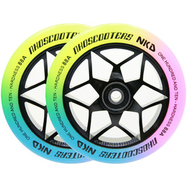 NKD Goat Stunt Scooter Roți Negru & Rainbow 110mm