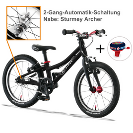 KUbikes bicicletă super ușoară pentru copii 16S 2 viteze Negru și roșu