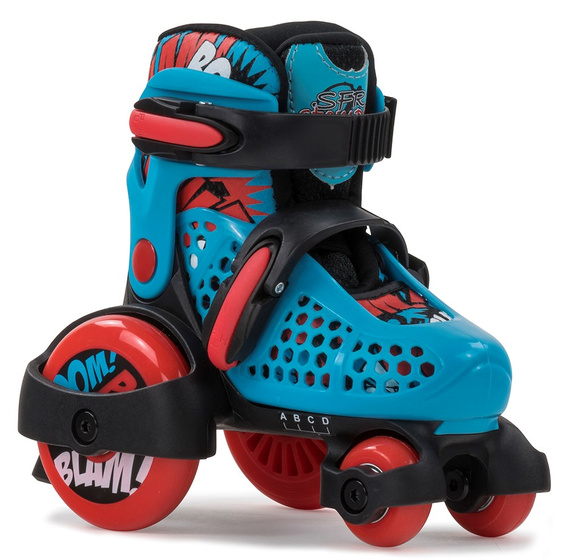 Patine quad pentru copii SFR Stomper ajustabile Albastru și negru