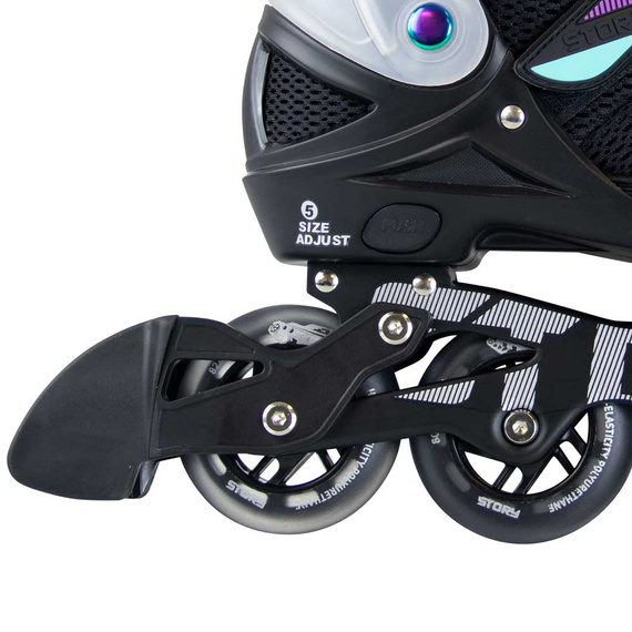 Patine în linie reglabile Story Motion Black-Transparent