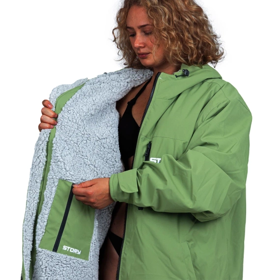 Poncho Poncho Jacket Story Change Robe Olive