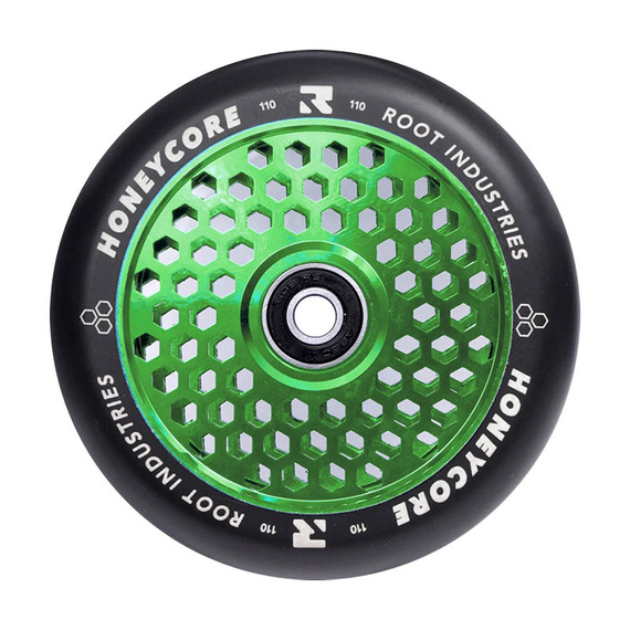 Root Industries Honeycore Black Pro Scooter Wheels 2-Pack Green 110 mm (2 buc).)