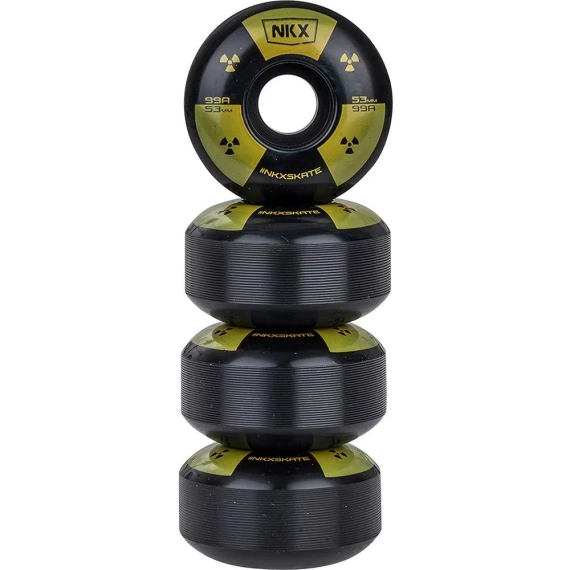 NKX Candy Series Toxic negru și galben 53mm 99A roți de skateboard