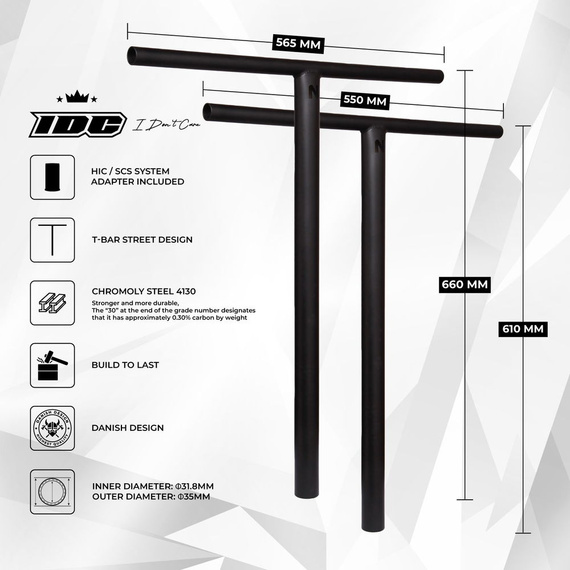 Ghidon pentru NKD IDC Scooter Bar SCS/HIC Negru wys. 660 mm