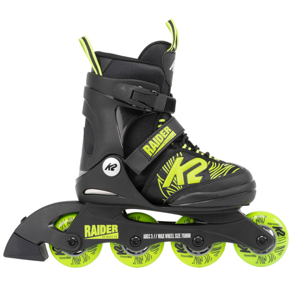 Patine cu rotile reglabile pentru copii K2 Raider Black and Lime