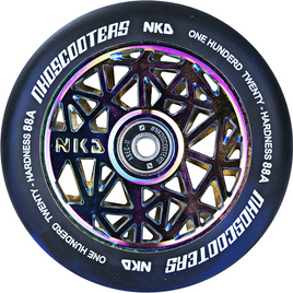 Roată pentru scuter NKD Black Widow albastru și curcubeu 120 mm
