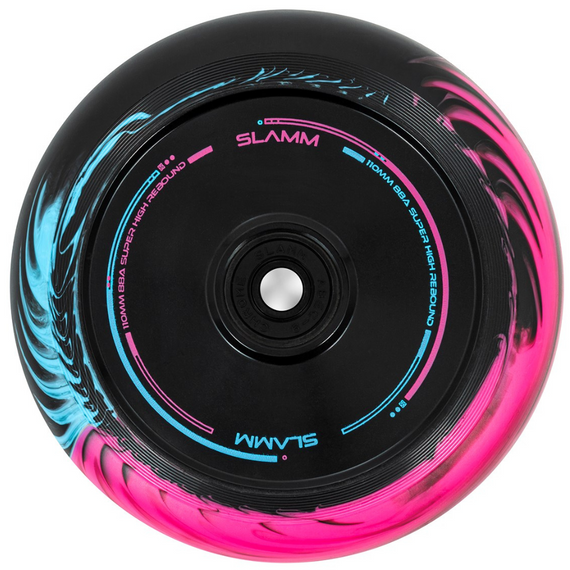 SLAMM Swirl Hollow Core Black-Blue-Pink set de roți pentru scuter 110 mm