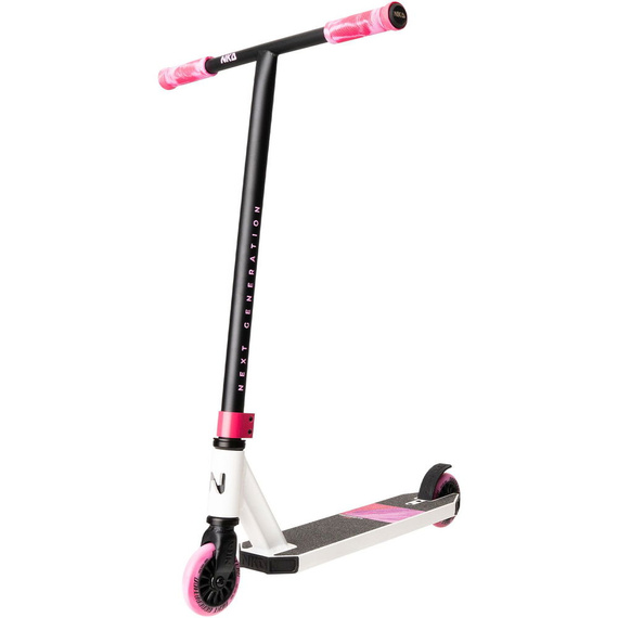 NKD Next Generation Scutere ușoare din aluminiu pentru tineri rideri Alb-roz wys. 79,4 cm