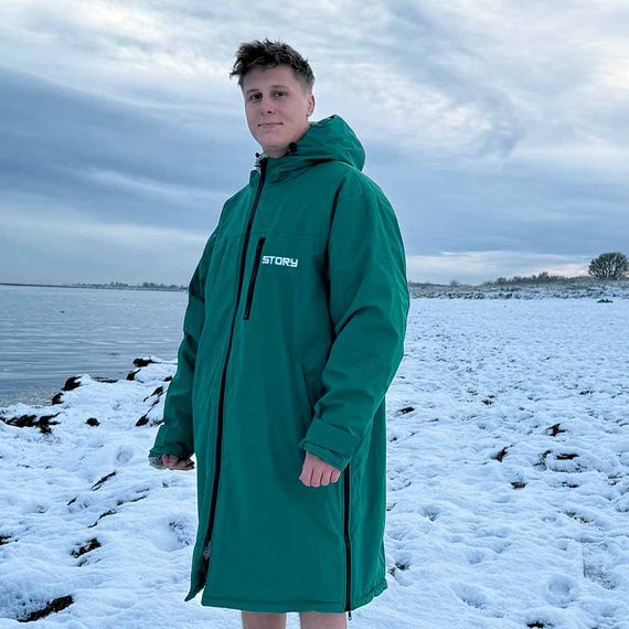 Poncho Poncho Jacket Story Change Robe Sea Green