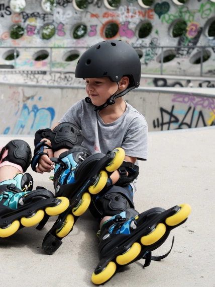 Patine cu rotile reglabile K2 Raider Pro pentru copii Albastru și galben