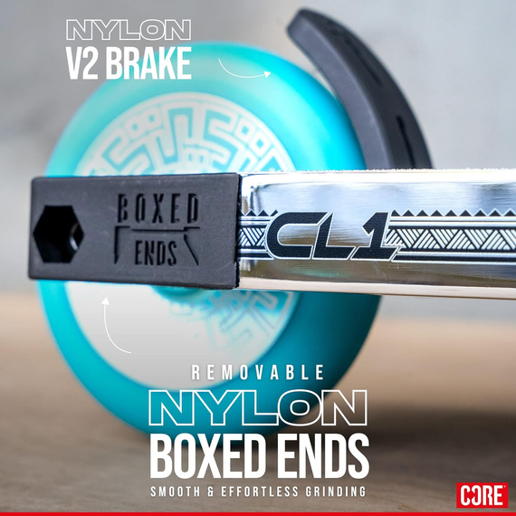 Trotinetă Freestyle CORE CL1 Complete Stunt Scooter Chrome Teal înălțime 85 cm