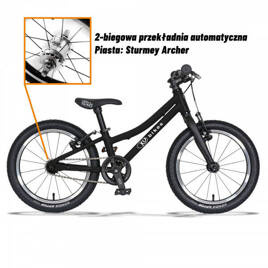 Superlekki rower dla dzieci KUbikes 16s 2-biegowy Czarny