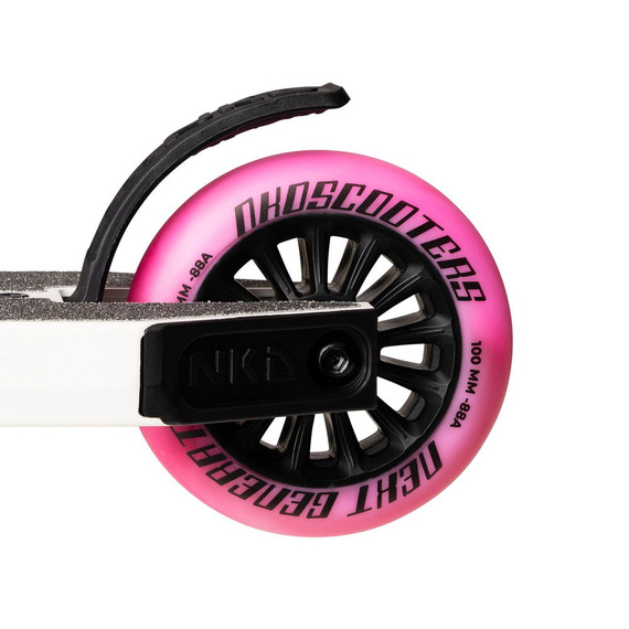 NKD Next Generation Scutere ușoare din aluminiu pentru tineri rideri Alb-roz wys. 79,4 cm