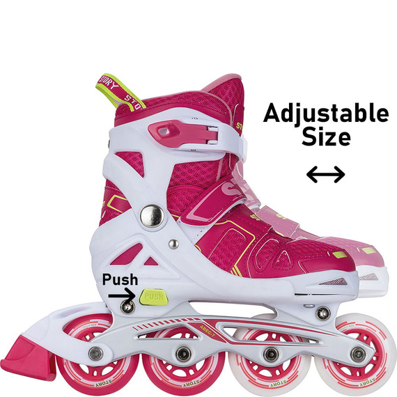 Story Blaster Inline Skates patine cu rotile reglabile Roz