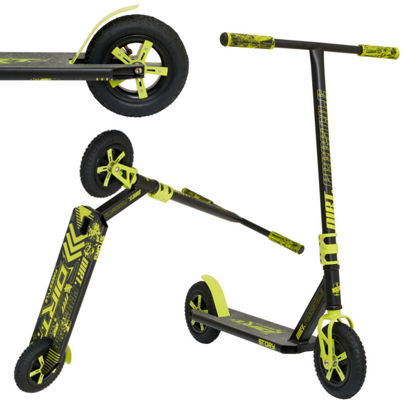 Off-road Story Dirt Freestyle Scooter negru și galben 89.9 cm