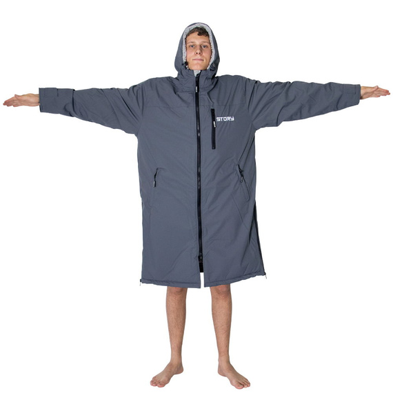 Poncho Poncho Jacket Story Change Robe Grey