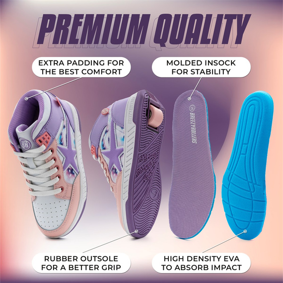 Breezy Rollers Skater Pantofi alb-violet-roz 