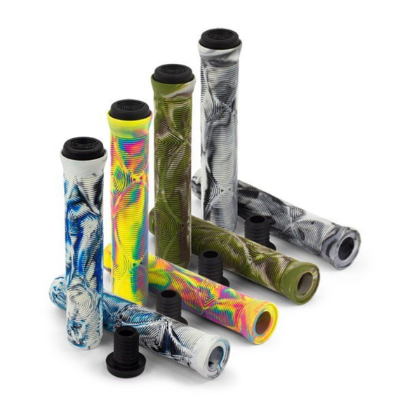 Mânere de performanță pentru scutere Slamm Team Swirl Bar Grips Jungle Green 165 mm