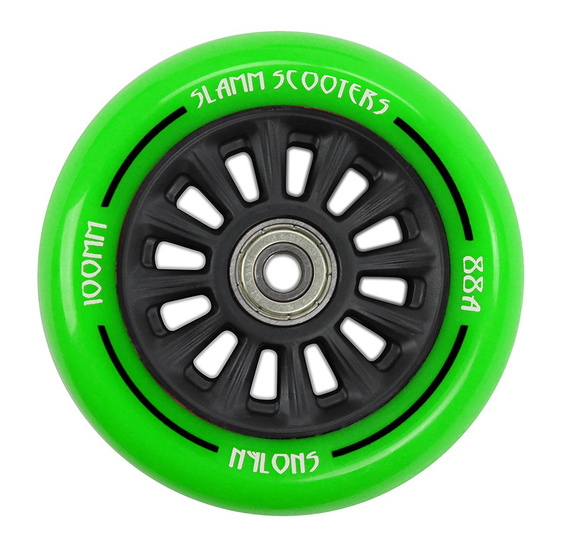 Slamm Nylon Core Roată verde 100 mm roată scuter (1 buc.)