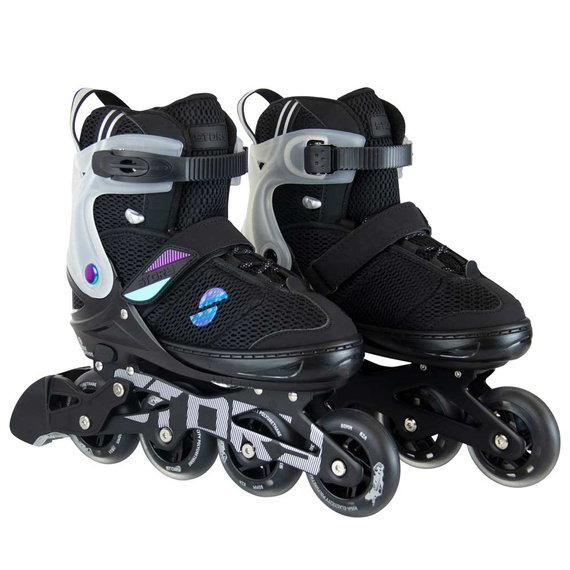 Patine în linie reglabile Story Motion Black-Transparent
