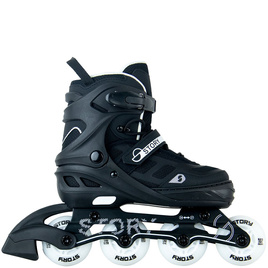 Patine în linie Story Fusion reglabile negru/alb LED