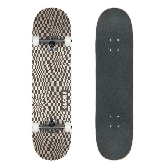 GLOBE G0 Checked Out Skateboard - Negru/Off-White 8.0"