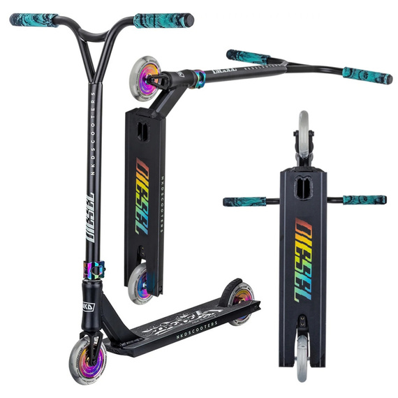 NKD Diesel Stunt Scooter negru și curcubeu 87 cm