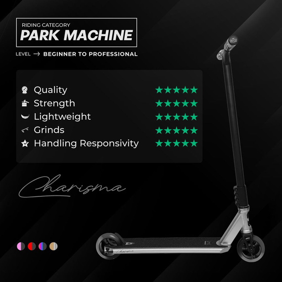 NKD RIZZ Stunt Scooter negru și curcubeu 81 cm