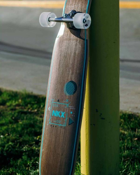 Longboard pentru dansatori NKX Geometric Walnut Green 117 cm