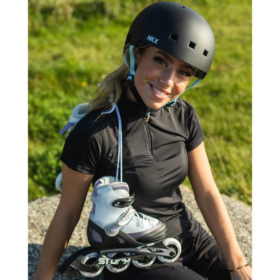 NKX Brain Saver Cască de skateboard negru și albastru