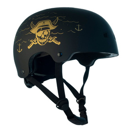 NKX Brain Saver Cască de skateboarding negru și auriu Pirate
