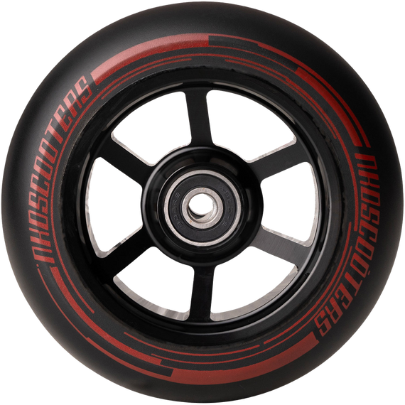 NKD Mono Street Stunt Scooter Roți negre și roșii 115 mm