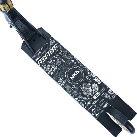 Performanță Scuter stradal ușor NKD GAS negru și aur wys. 85 cm