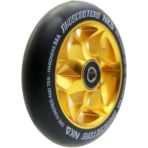 NKD Goat Stunt Scooter Roți negre și aurii 110 mm