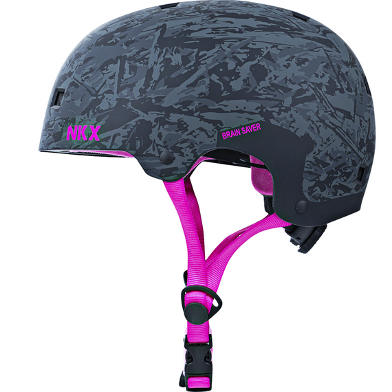 NKX Brain Saver BCP Cască de skateboarding negru și roz