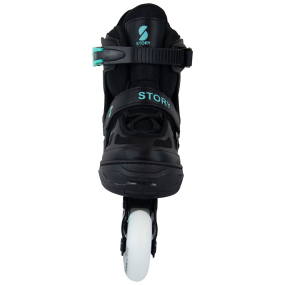 Story Midnight Adjustable Inline Skates Black-Mint LED