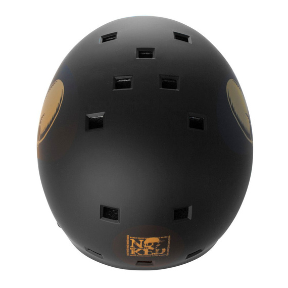NKX Brain Saver Cască de skateboard cu craniu negru și auriu
