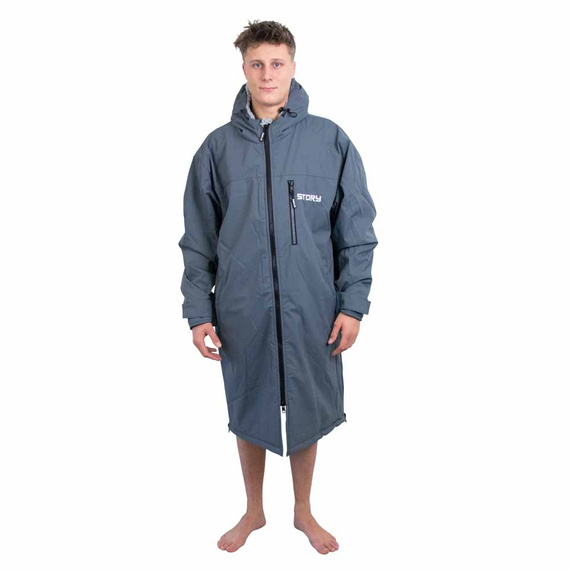 Poncho Poncho Jacket Story Change Robe Grey