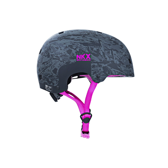 Cască de skateboarding NKX Brain Saver BCP negru roz S