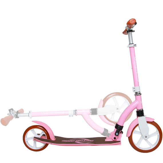 Transport urban Scooter cu suspensie frontală Story Retro Ride roz și alb