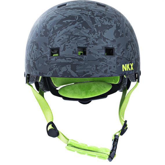 NKX Brain Saver BCG Cască de skateboarding negru și verde L