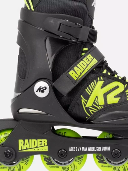 Patine cu rotile reglabile pentru copii K2 Raider Black and Lime