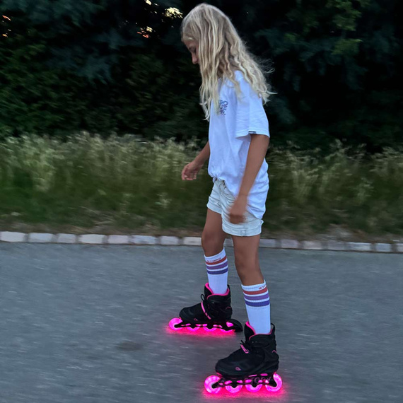 Patine în linie Story Fusion reglabile Pink LED