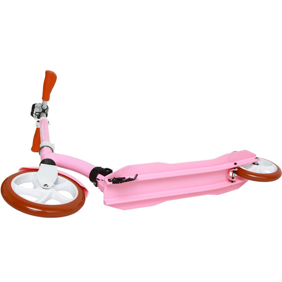 Transport urban Scooter cu suspensie frontală Story Retro Ride roz și alb